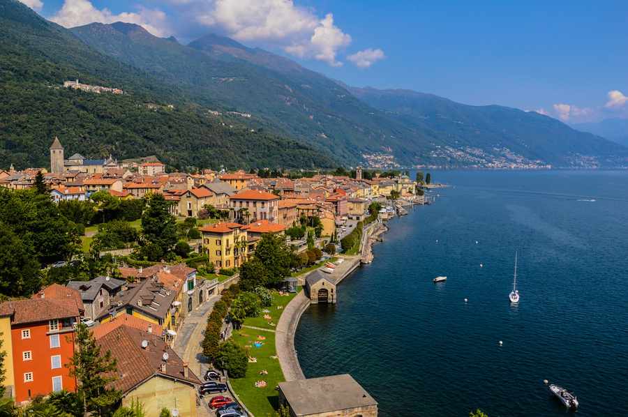 Italy Lake District Lake Maggiore Town Cute Summer Vacation Villa
